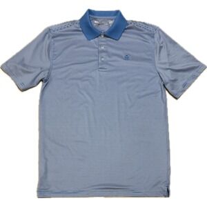 Ariat Mens AriatTEK Heat Series Blue White Striped Performance Polo Shirt Small